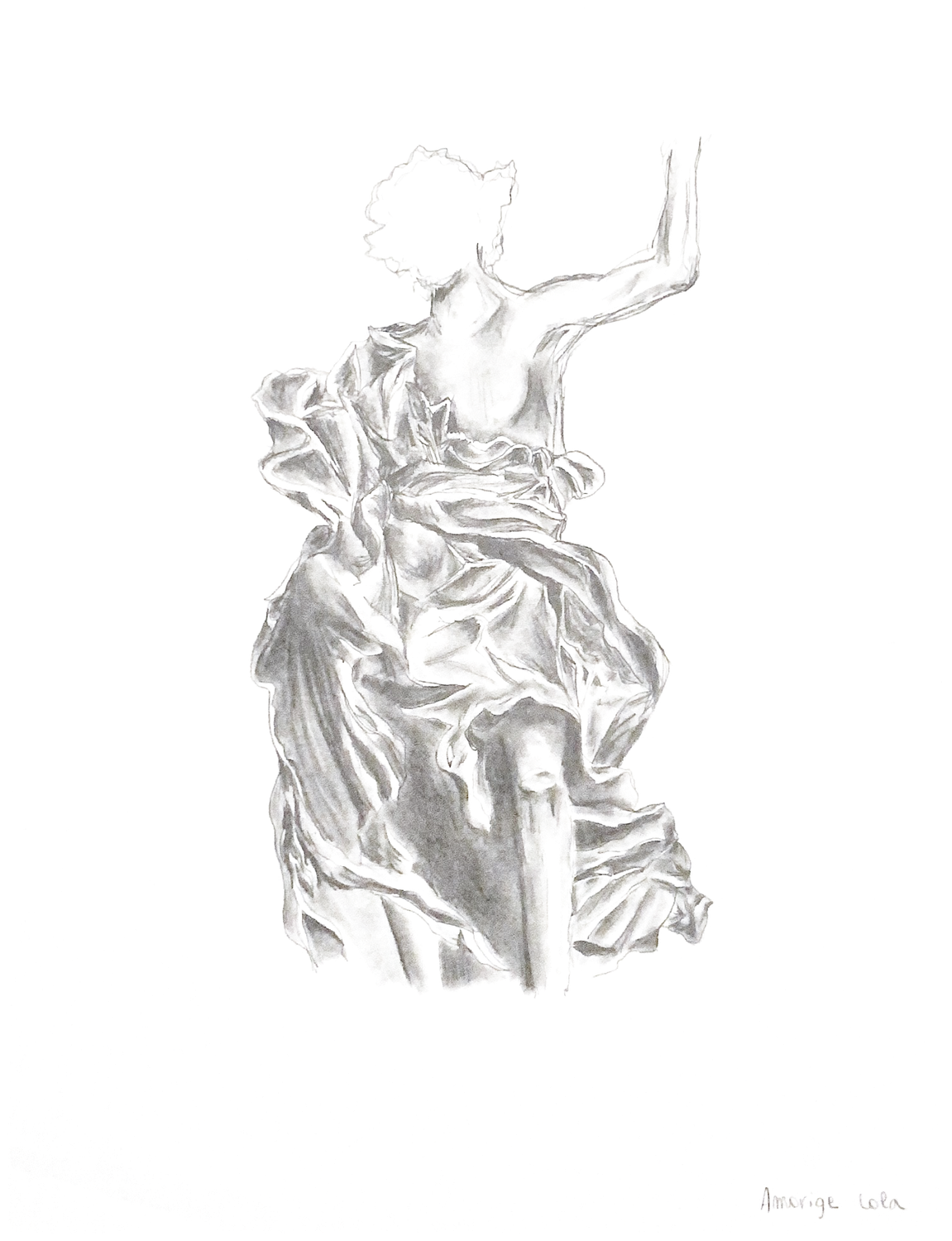 Sculpture drap&eacute;e, dessin de Lola Amorige